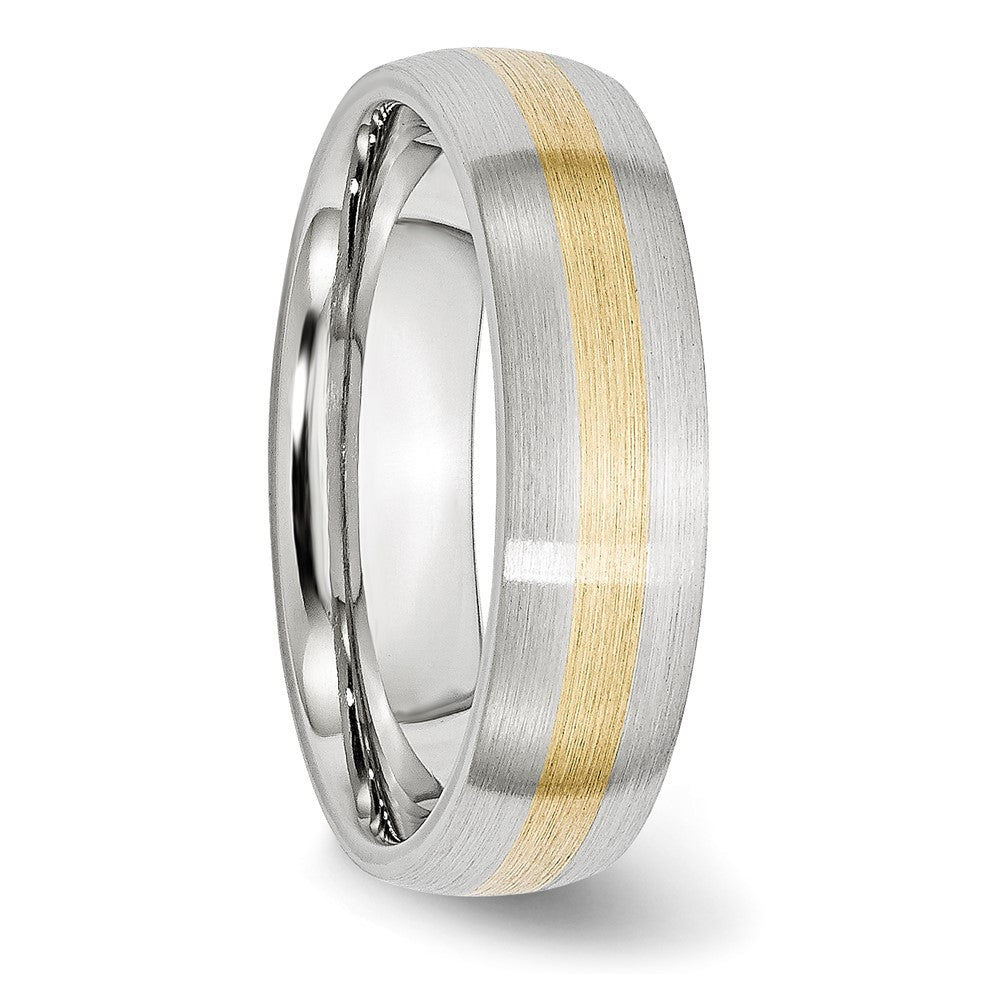 Buy High-Quality Cobalt Chisel 6mm Satin Band with 14K Gold Inlay - Luxury Value