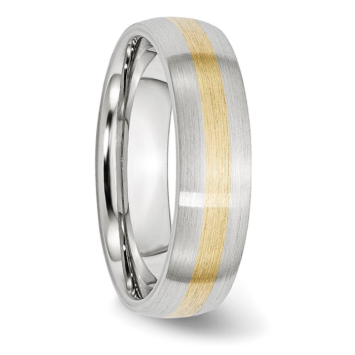 Buy High-Quality Cobalt Chisel 6mm Satin Band with 14K Gold Inlay - Luxury Value-4