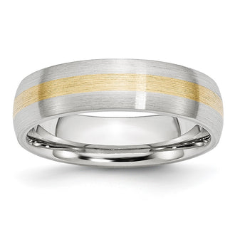 High-Quality Cobalt Chisel 6mm Satin Band with 14K Gold Inlay | Stylish Value