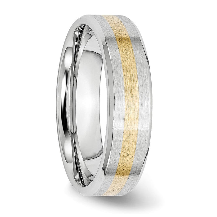 Buy Stylish Cobalt Chisel 6mm Band with 14K Gold Inlay - Luxury Finish!-4