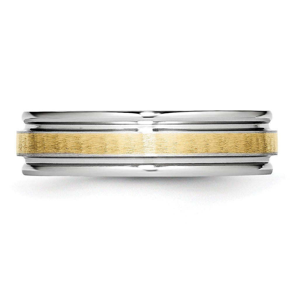 Buy Stylish Cobalt Chisel 6mm Band with 14K Gold Inlay - Affordable Luxury Finish