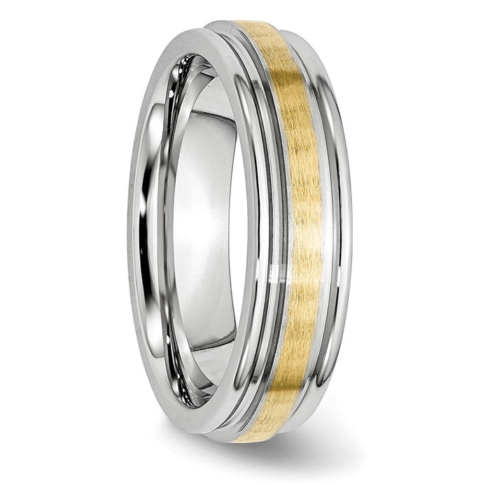 Buy Stylish Cobalt Chisel 6mm Band with 14K Gold Inlay - Affordable Luxury-4