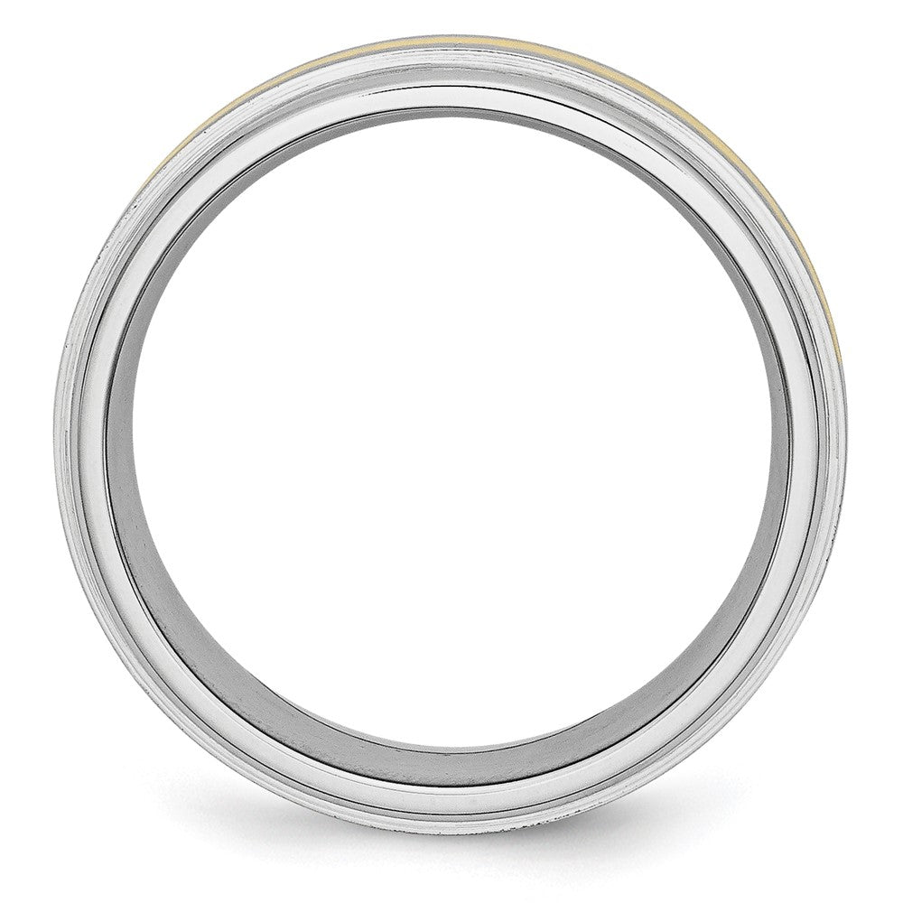 Buy Stylish Chisel Cobalt 8mm Band with 14K Gold Inlay - Satin Finish