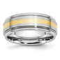 Buy Stylish Chisel Cobalt 8mm Band with 14K Gold Inlay - Satin Finish-3