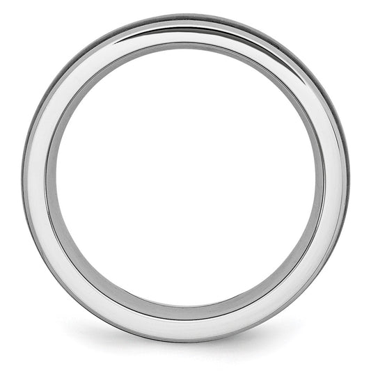 Exclusive Cobalt Chisel 8mm Band with Polished Black Carbon Fiber Inlay