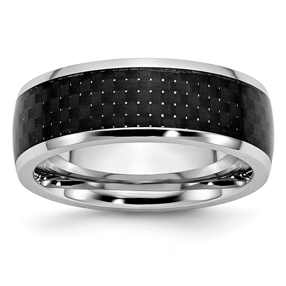 Buy Cobalt Chisel 8mm Band with Black Carbon Fiber Inlay - Stylish Luxury!