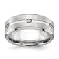 High-Quality Cobalt Chisel 8mm Beveled Band with CZ Accents - Stylish Value!-2