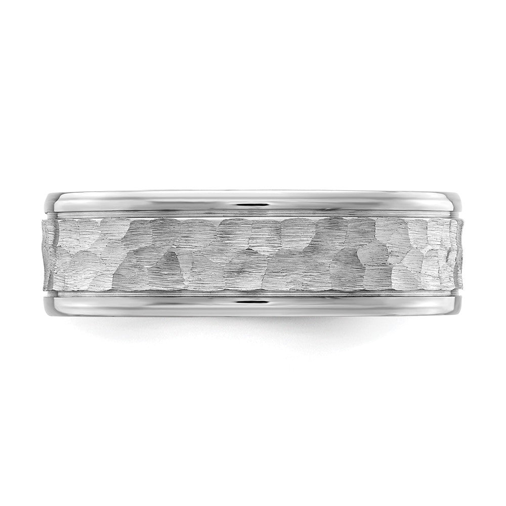 Buy High-Quality 7mm Cobalt Chisel Hammered Band | Stylish Brushed Finish