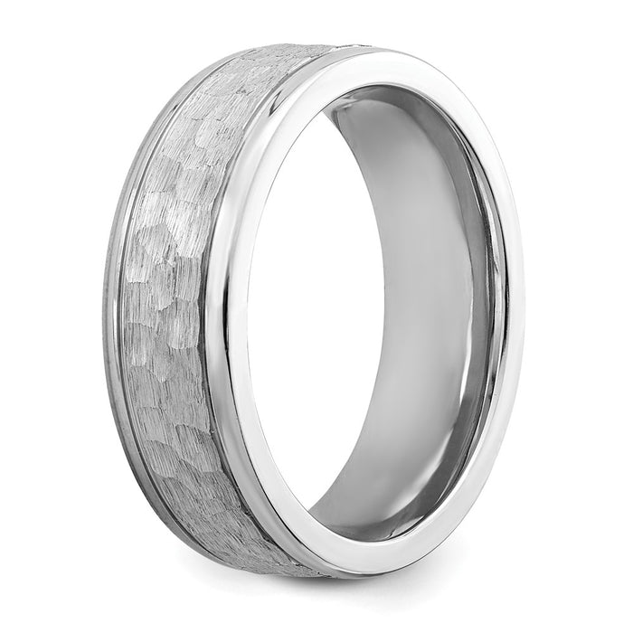 Buy High-Quality 7mm Cobalt Chisel Hammered Band | Stylish Brushed Finish-4