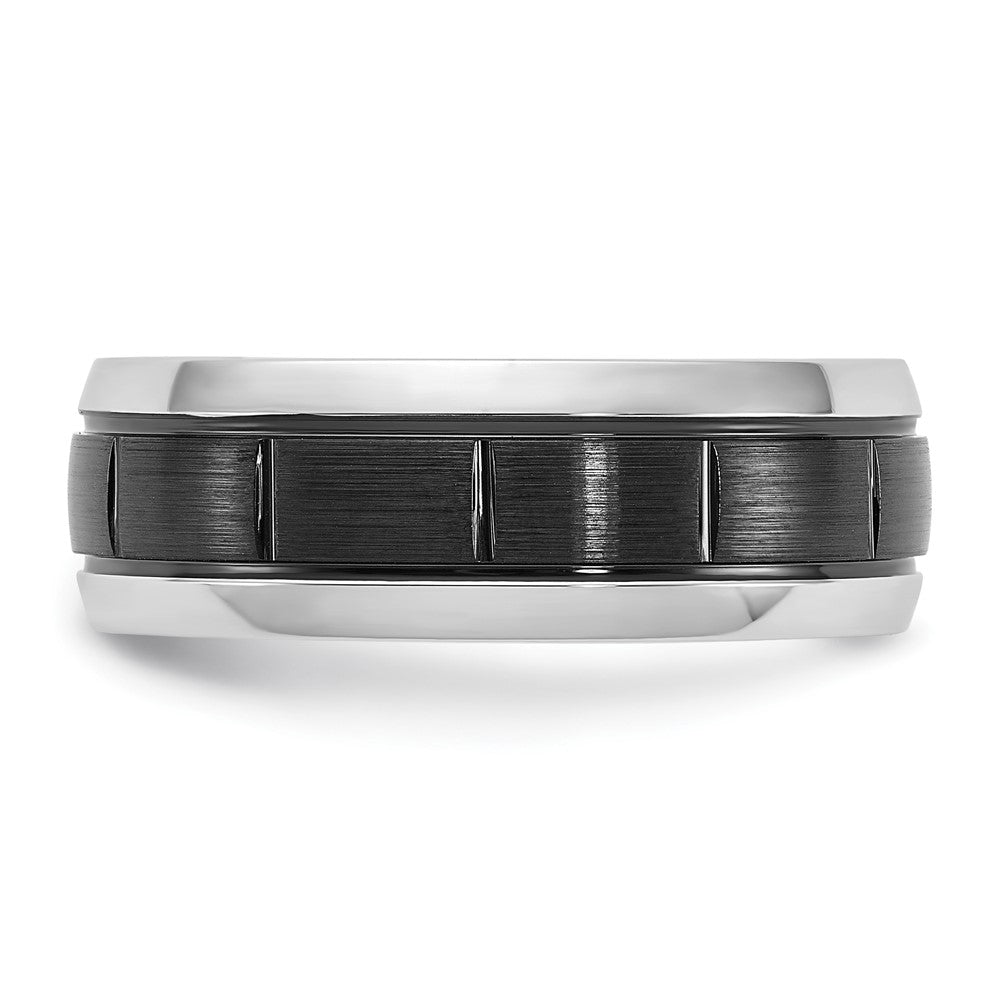 Exclusive Chisel Cobalt 8mm Polished Band with Black IP-Plated Center
