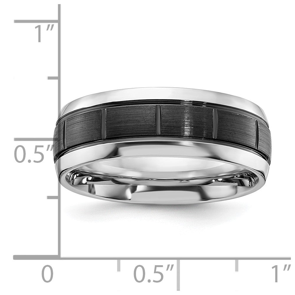 Exclusive 8mm Cobalt Chisel Band - Stylish Polished Finish & Brushed Black IP