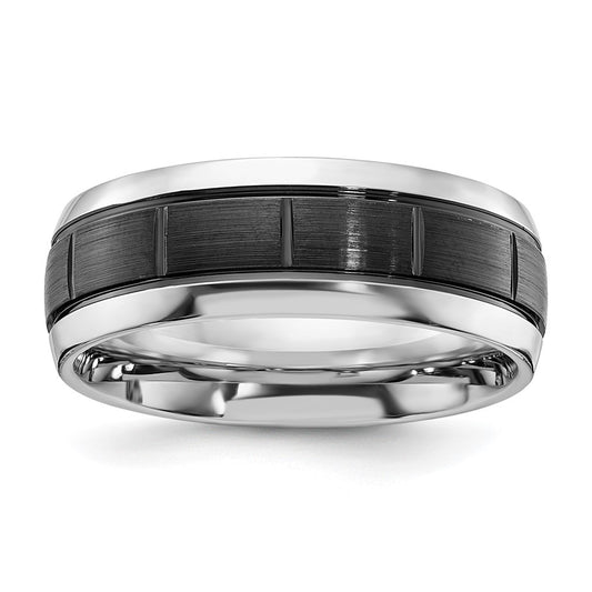Buy Stylish Chisel Cobalt 8mm Band | Polished & Black IP-Plated Center