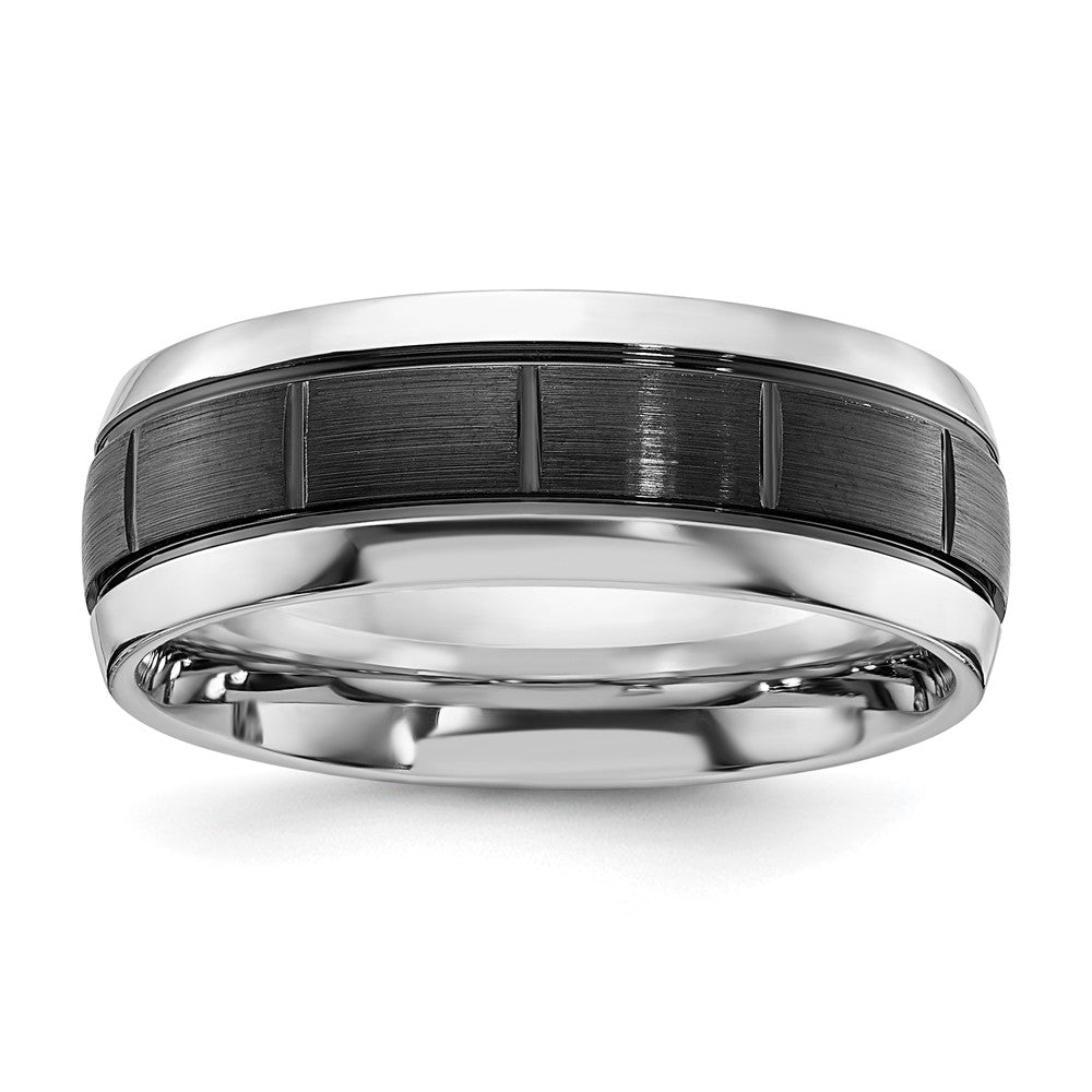 Buy Exclusive 8mm Cobalt Chisel Band - Polished & Brushed Black IP Finish