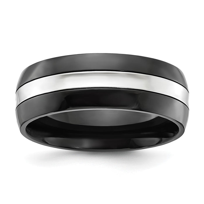 High-Quality Cobalt Chisel 8mm Polished Black IP-Plated Band - Stylish Value!-1