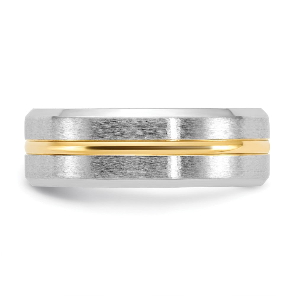 Exclusive Cobalt Chisel 8mm Band - Stylish Brushed & Polished Finish, Yellow IP-Plated