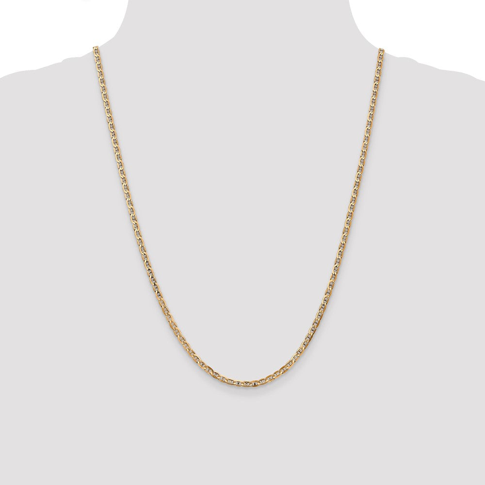 Shop 14K Gold 24-Inch 3mm Concave Anchor Chain - Stylish & Affordable Luxury!