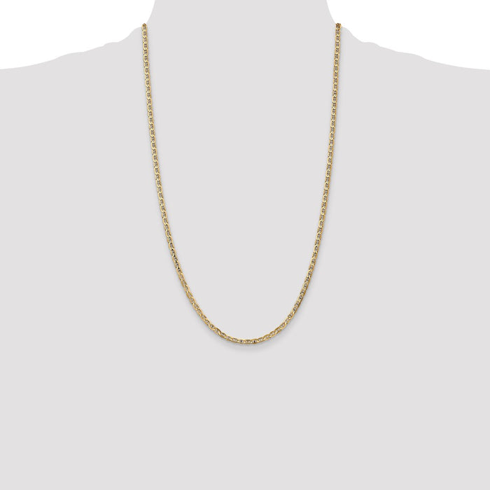 Shop Exclusive 14K Gold 26-Inch 3mm Concave Anchor Chain - Stylish & Durable-4