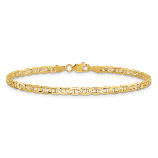 Buy Discounted 14K Gold 7-Inch Concave Anchor Bracelet - 3mm Stylish Design