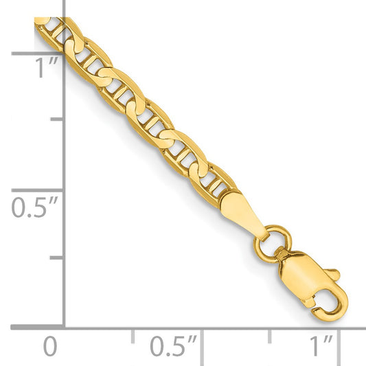 Buy Stylish 14K Gold 8-Inch Concave Anchor Bracelet - 3mm, Luxury Design
