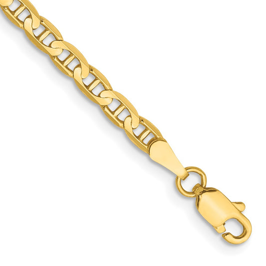 Buy Discounted 14K Gold 7-Inch Concave Anchor Bracelet - 3mm Stylish Design
