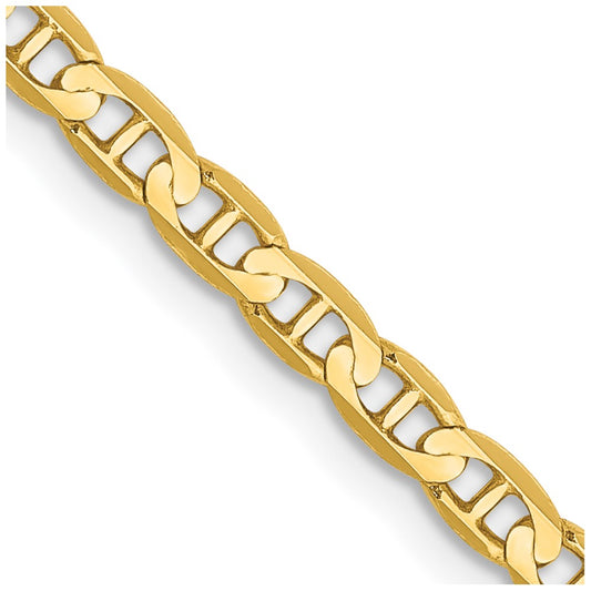 Buy 14K Gold 18-Inch 3mm Concave Anchor Chain - Stylish Lobster Clasp Value