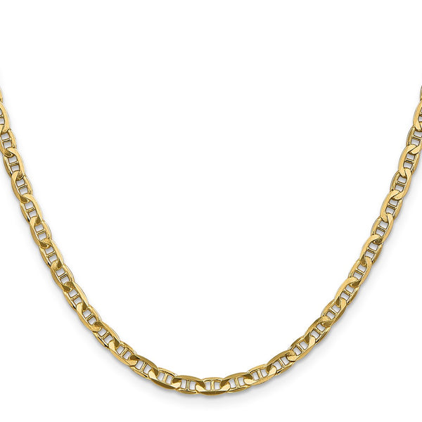 14K Gold 3.75mm Concave Anchor Chain
