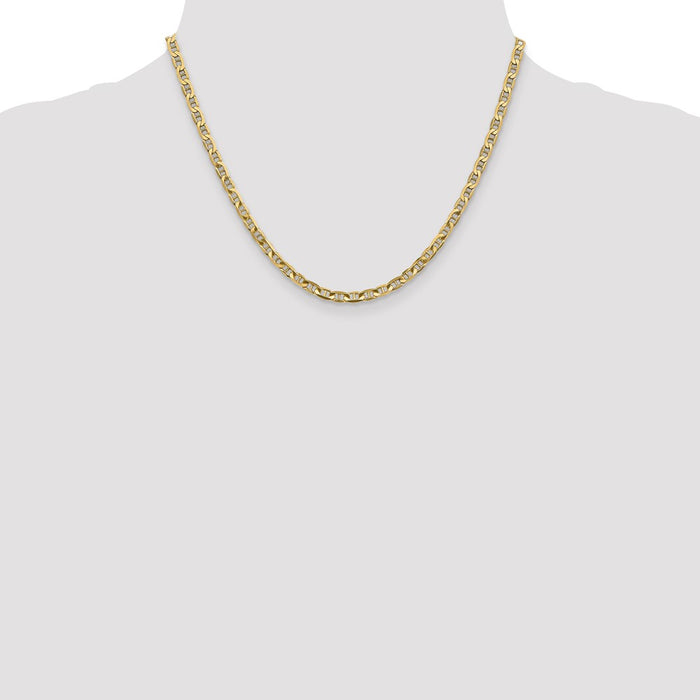 High-Quality 14K Gold 18-Inch 3.75mm Concave Anchor Chain - Stylish Value-4
