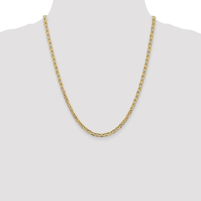 Shop 14K Gold 22-Inch 3.75mm Concave Anchor Chain - Stylish & Durable!-4