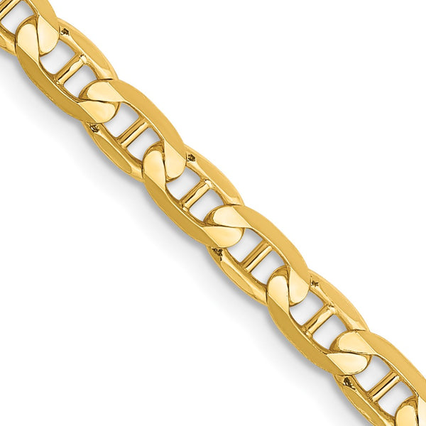 14K Gold 3.75mm Concave Anchor Chain