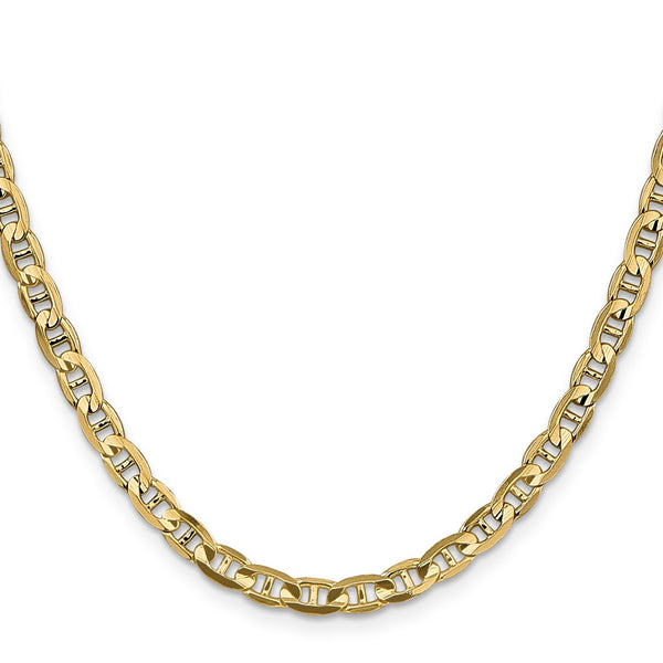14K Gold Concave Anchor Chain, 4.5mm