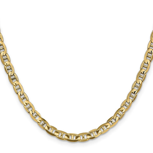 Shop Affordable 14K Gold 26-Inch 4.5mm Concave Anchor Chain - Stylish Lobster Clasp