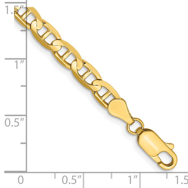14K Gold Concave Anchor Bracelet - 4.5mm