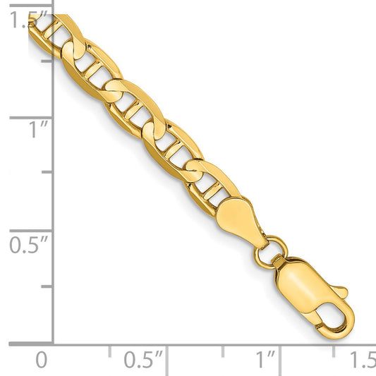 Designer 14K Gold 9-Inch 4.5mm Concave Anchor Chain - Affordable Luxury!