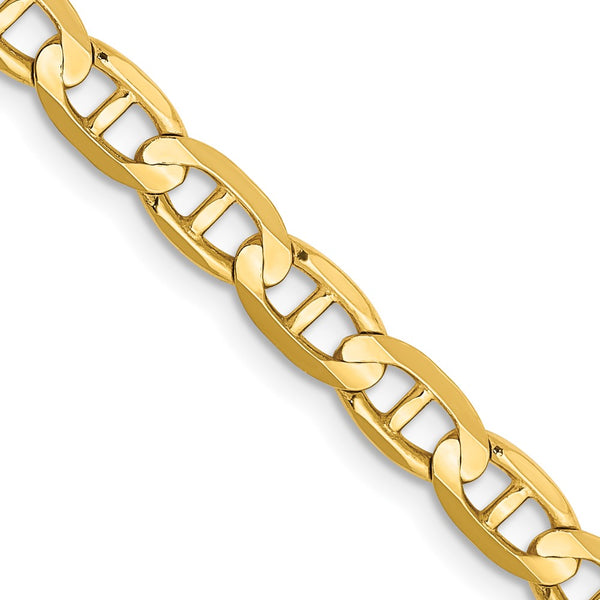14K Gold Concave Anchor Chain, 4.5mm