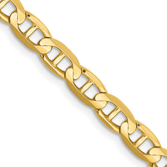 Buy Stylish 14K Gold 16-Inch 4.5mm Concave Anchor Chain - Luxury Design!