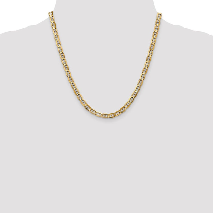 Buy Stylish 14K Gold 20-Inch Concave Anchor Chain - 5.25mm, Luxury Design-4