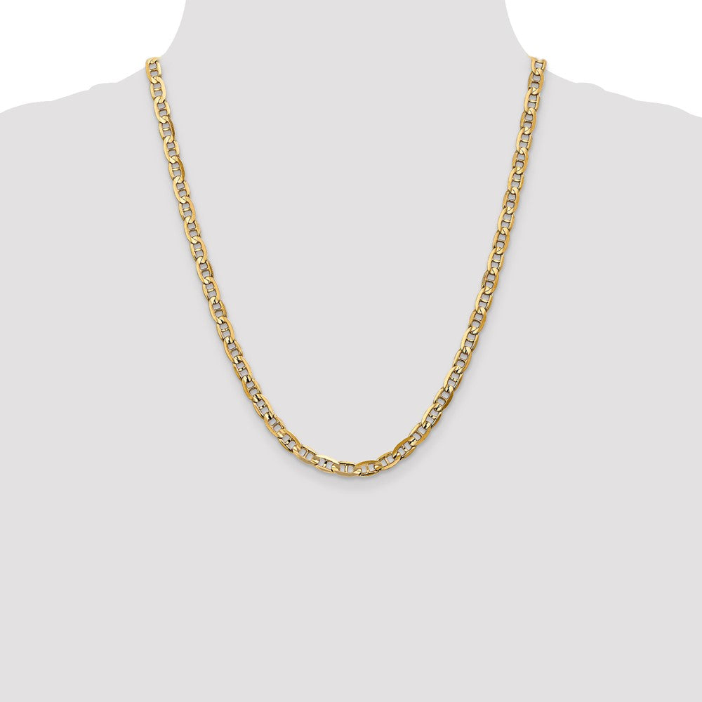 Shop Stylish 14K Gold 22-Inch Concave Anchor Chain, 5.25mm - Luxury Accessory!