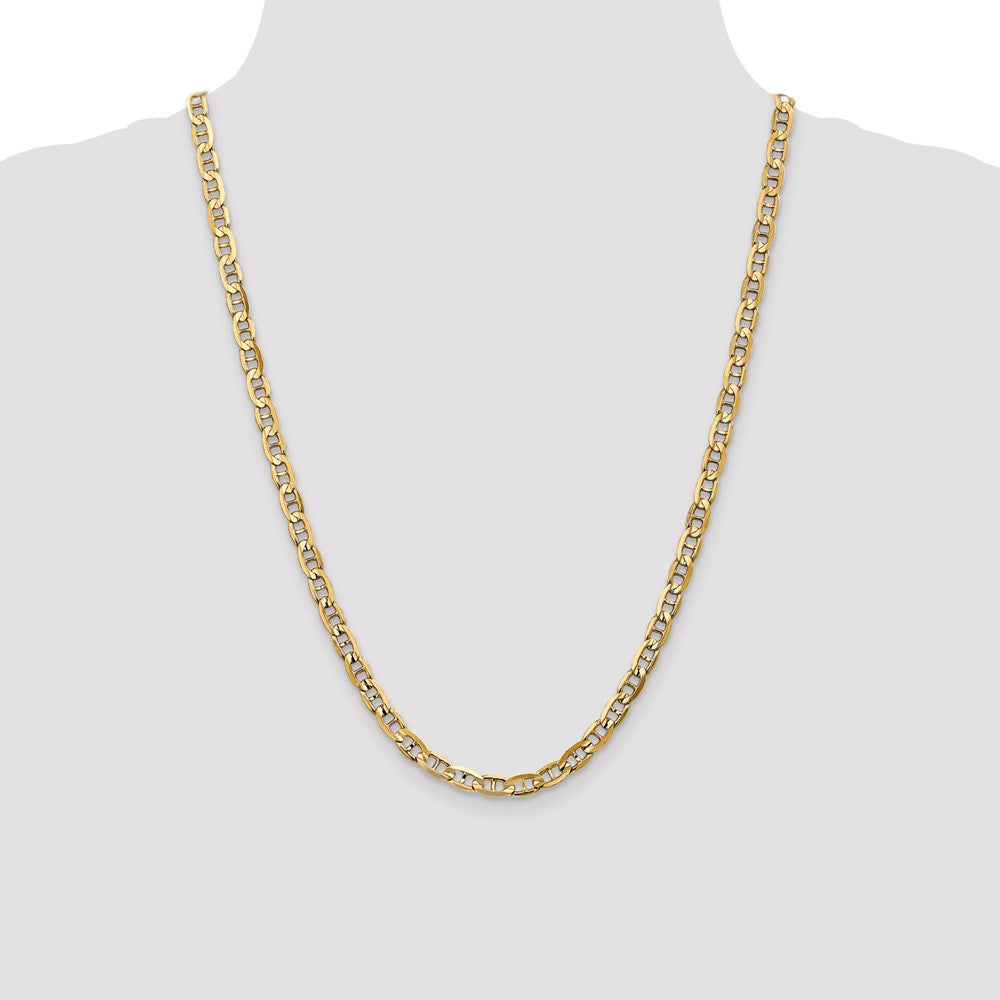 Exclusive 14K Gold 24-Inch 5.25mm Concave Anchor Chain - Affordable Luxury