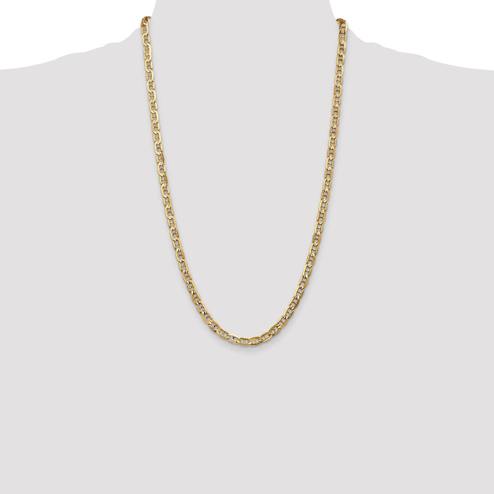 Buy Exclusive 14K Gold 26-Inch Concave Anchor Chain, 5.25mm - Stylish Value!
