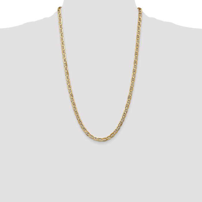 Buy Exclusive 14K Gold 26-Inch Concave Anchor Chain, 5.25mm - Stylish Value!-4