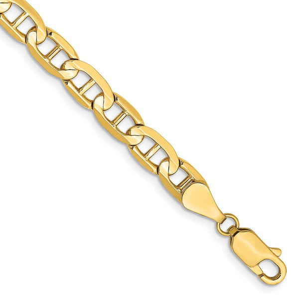 14K Gold Concave Anchor Bracelet