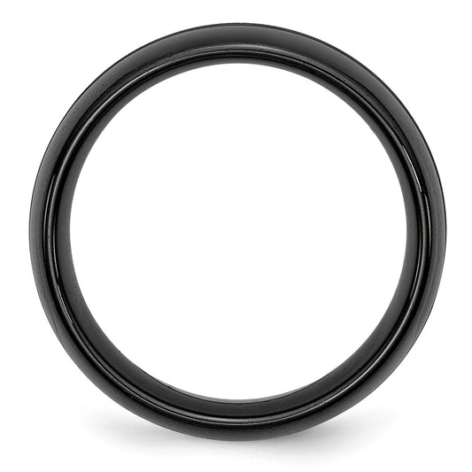 High-Quality Chiseled Ceramic Black 8mm Brushed & Polished Ring - Stylish Value