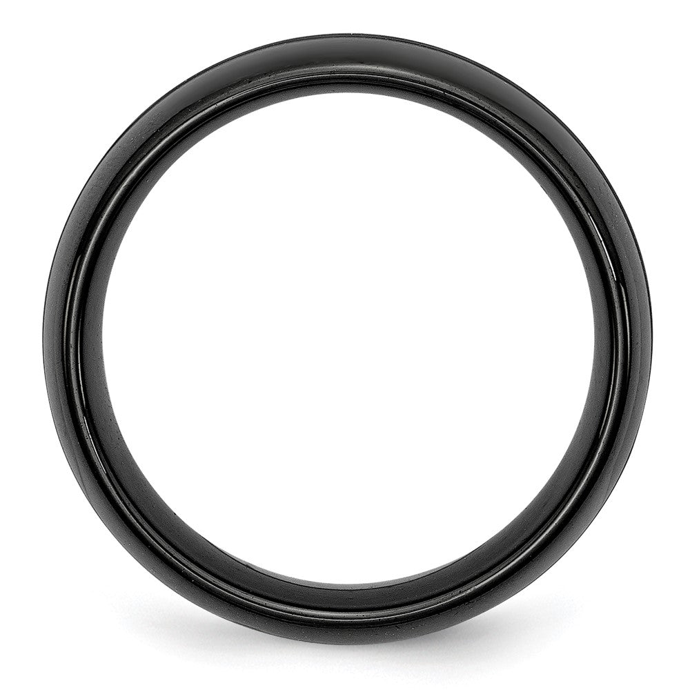 Buy Exclusive 8mm Chiseled Ceramic Black Brushed & Polished Ring - Stylish Value!