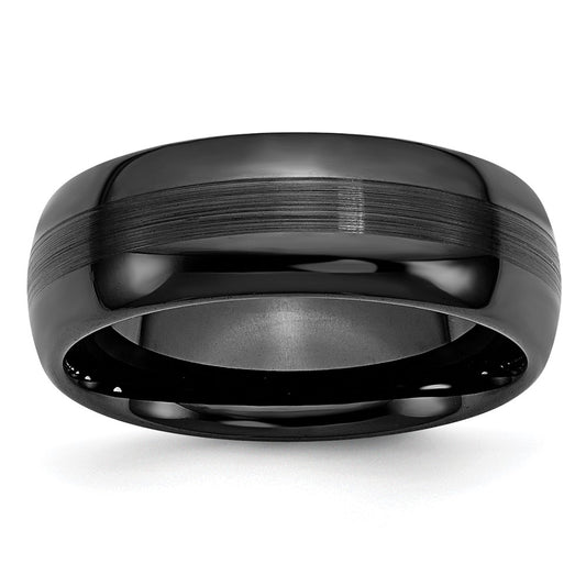 Buy Stylish 8mm Black Ceramic Brushed & Polished Band - Luxury Value Design