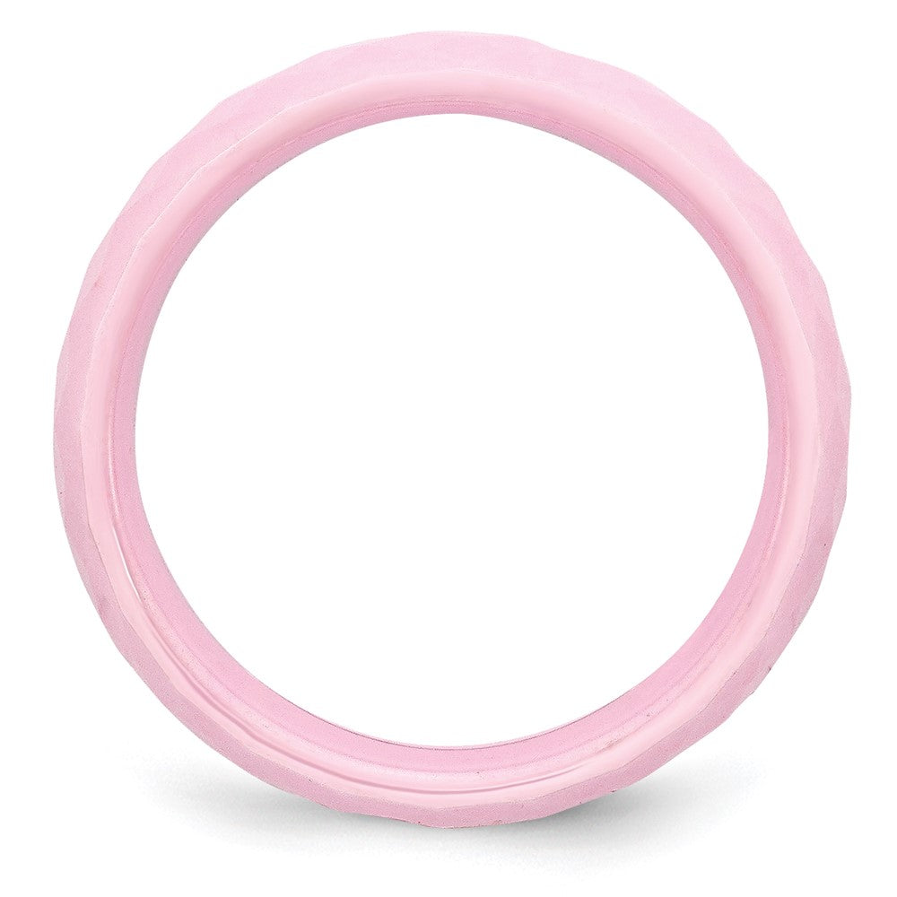 High-Quality 6mm Polished Pink Ceramic Chisel Band - Stylish & Affordable!