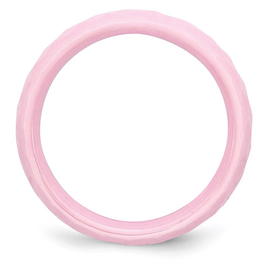 Buy Stylish Polished Pink Ceramic Chisel Band - 6mm Faceted Design, Affordable!