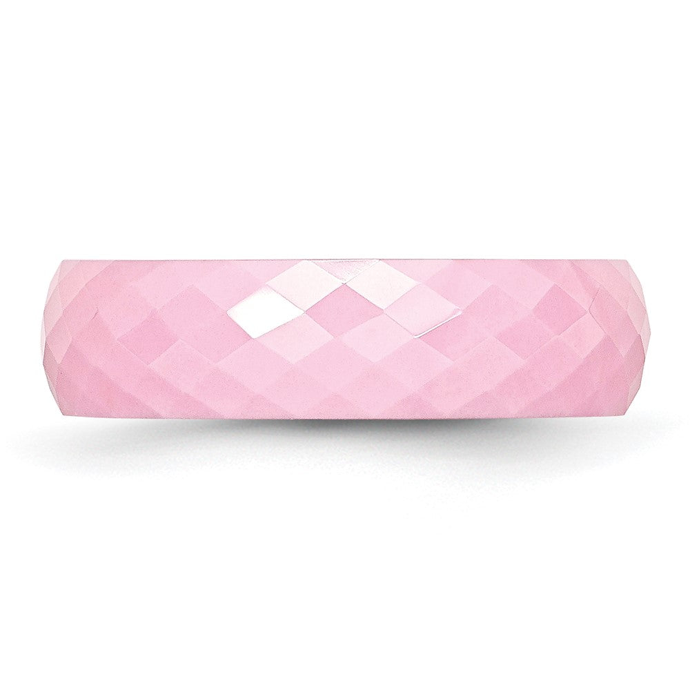 Exclusive Polished Pink 6mm Ceramic Chisel Band - Stylish & Affordable Design