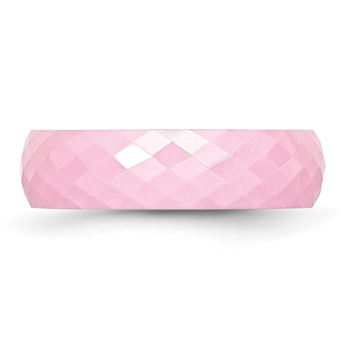 High-Quality 6mm Polished Pink Ceramic Chisel Band - Stylish & Affordable!-3