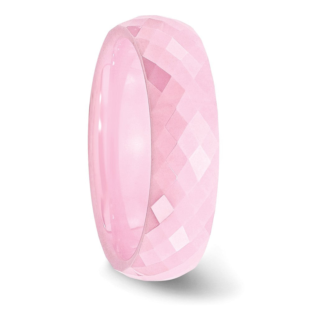 Buy Stylish Polished Pink Ceramic Chisel Band - 6mm Faceted Design, Affordable!
