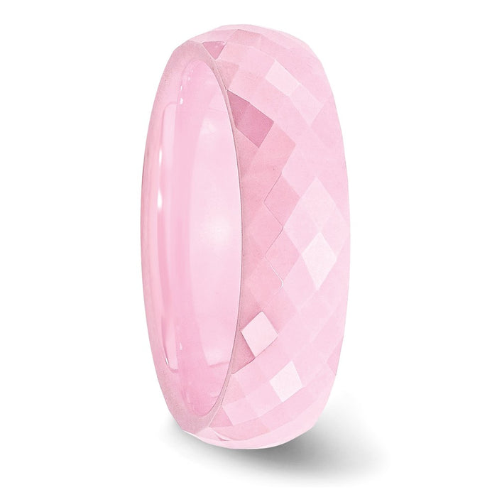 Exclusive 6mm Polished Pink Ceramic Chisel Band - Stylish & Affordable Design-4
